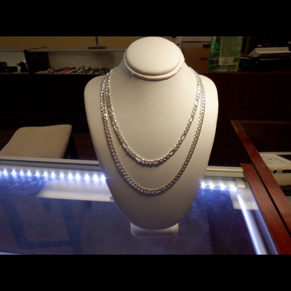 NEW 925 Figaro and Cuban 20’ silver chain - Picture 5 of 5